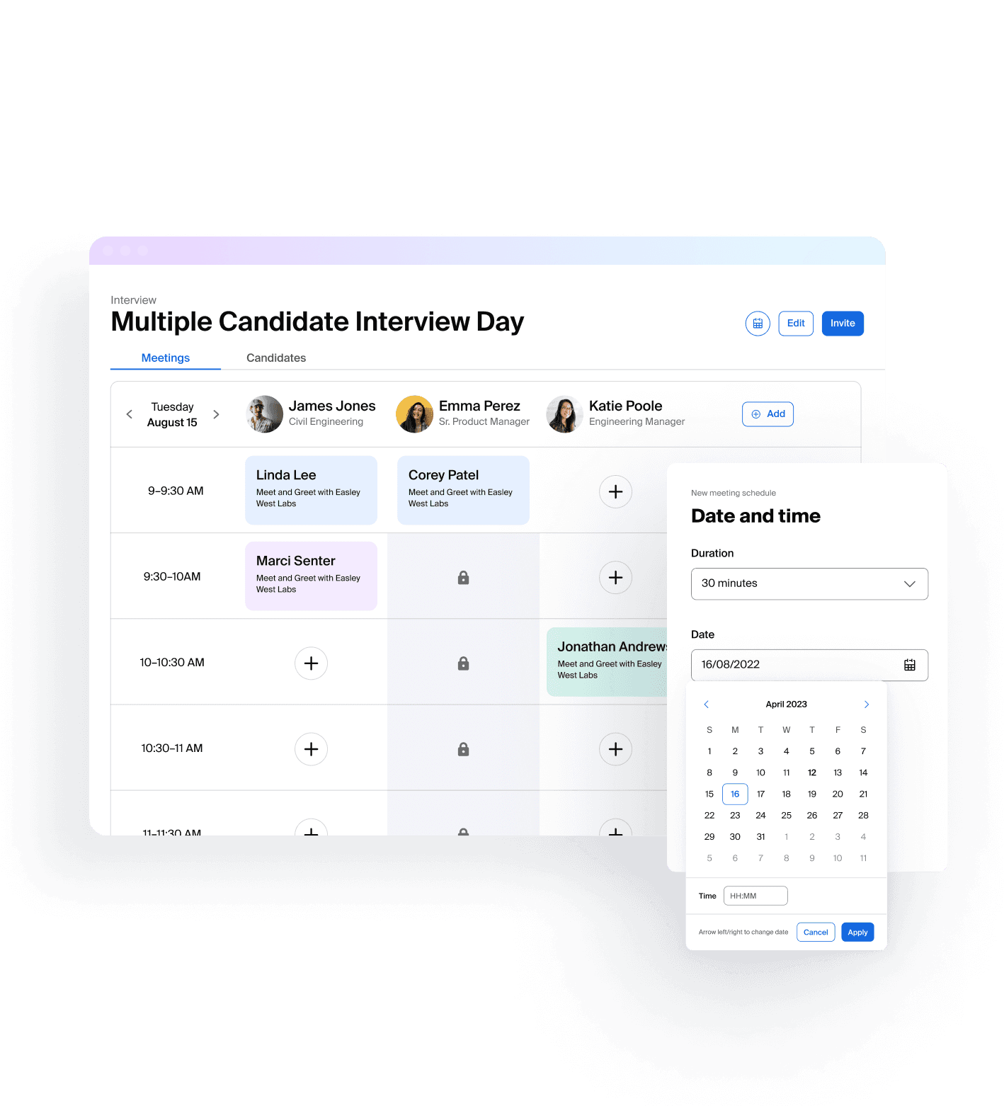 Schedule example